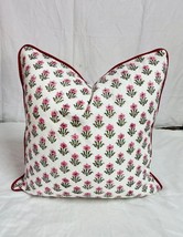 Blue Green Block Print Pipping Pillow Covers 18x18 Inch Set of 2, Vintag... - $642.99 MXN+