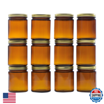 North Mountain 9oz Amber Glass Straight Sided Mason Canning Jars - 12 Pack - $37.57