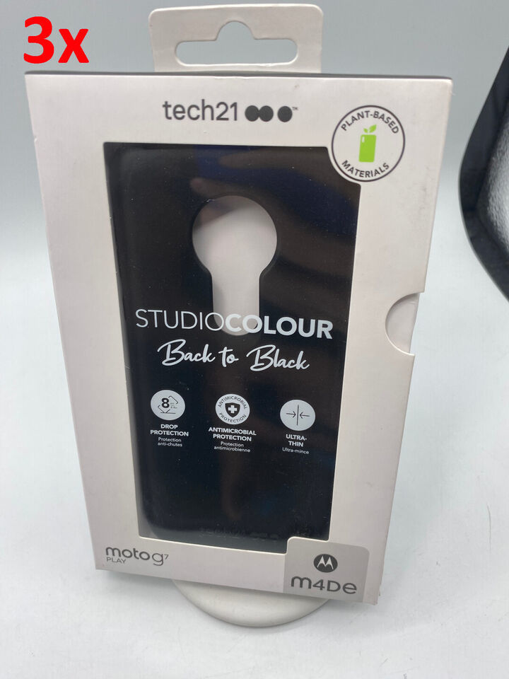3x Tech21 Studio Colour Series Rugged Slim Case for Motorola Moto G7 - Black - $9.31