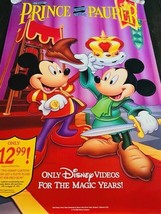 Movie Theater Cinema Poster Lobby Card vtg Prince Pauper Disney Mickey Mouse vhs - £31.10 GBP