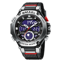 Digital Watch Men Chronograph Quartz Electronic Wristwatch Alarm LED Dua... - £21.94 GBP