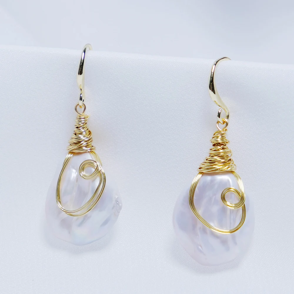 Irregular Baroque Pearls Natural Women Earrings Retro Luxury Simple Jewelry Acce - £17.48 GBP