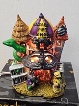 VTG Spooky Hollow Halloween Lighted Village House Porcelain Wizard Pet S... - $17.77