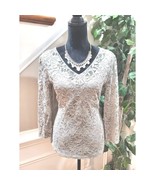 Cristina Women&#39;s Gray Nylon Long Sleeve V-Neck Pullover Top Blouse Size ... - $25.74