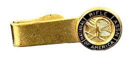 Vintage National Rifle Assn. of America Goldtone Tie Clip Blue Enamel Leavens Co - £9.62 GBP