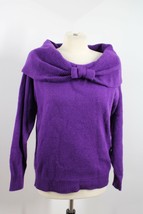 Vtg 80s Deadstock Checkmate S Lambswool Purple Shawl Collar Sweater - $29.45