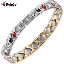 Stainless Steel Jewelry Fashion Magnetic Women Bracelets Health Energy Therapy F - £27.62 GBP
