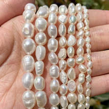 Natural Freshwater Pearl Beads High Quality Irregular Shape Punch Loose Beads fo - £5.55 GBP+