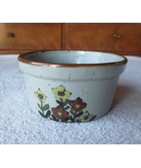 Bowl - Early 1970s Glazed Pottery Japan -Speckled Grey Ballon Flower Sou... - $14.35