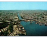 Aerial View Aurora Bridge Seattle Washington WA UNP Chrome Postcard R11 - $5.89