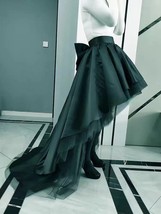BLACK High-low Tulle Skirt Custom Plus Size Prom Party Tulle Maxi Skirt image 5
