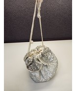 Vintage Silver Sequined Scrunchie Bag Purse - £22.35 GBP
