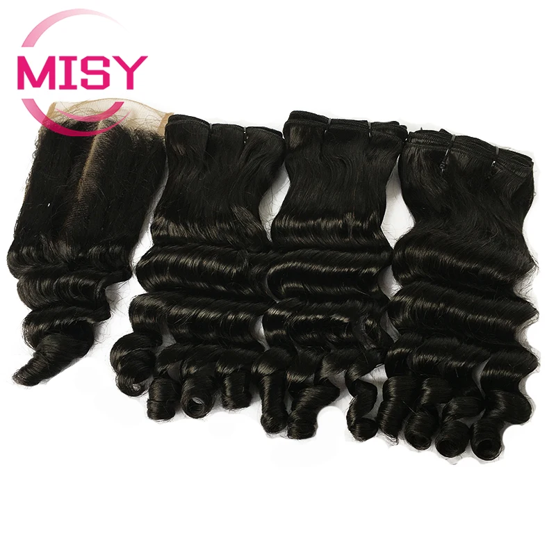 Brazilian Loose Deep Hair Bundles With Closure Remy Human Hair 3Pcs Bundles With - £53.39 GBP+