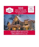 Holiday Time 300-Count Incandescent Icicle Christmas Lights Multicolor W... - $622.78 MXN