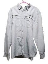 Realtree Fishing Vented Button Up Collared Short Sleeve Shirt Mens Size L Gray - £7.99 GBP
