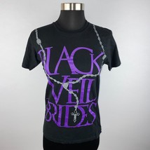 Black Veil Brides Black Purple Graphics Short Sleeve Unisex XS Cotton T Shirt - £24.83 GBP