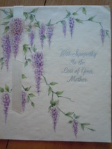 Vintage With Sympathy  Loss of Mother Vellum Hallmark Greeting Card  - $3.99