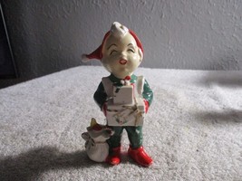Vintage Lefton Christmas Santa’s Helper Elf Pixie Ceramic Figurine Japan... - $39.59