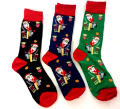 (3 Pairs) Socks Society Unisex Holiday Sock With Santa Claus Christmas Gift New - £9.07 GBP