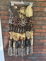 Vintage Leopard Broomstick Skirt Petite Medium Maxi Pull On Elastic Wais... - £12.70 GBP