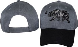 California Republic Bear Black and Grey Gray Ball Cap Hat - £7.90 GBP