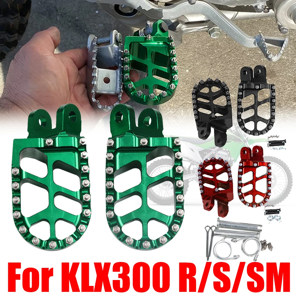 Motocross Footrest Footpegs Foot Pegs Pedal For Kawasaki KLX300R KLX300S - $34.29+