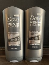 (2) Dove Men+Care Elements Charcoal and Clay Body And Face Wash 13.5 Oz - £17.26 GBP