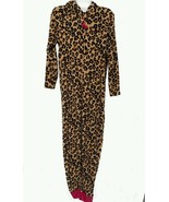 Leopard Print Sleeper, Child, One Piece w Hood &amp; Ears, Fleece, Small, PJ... - $461.33 MXN