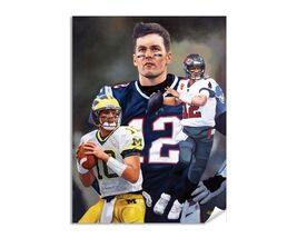 Tom Brady QB Quarterback Michigan Tampa Bay New England NFL Football Art... - $34.15 CAD+