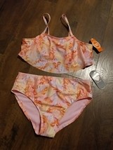 WONDER NATION GIRL&#39;S 2-PIECE SWIMSUIT HIGH WAIST XL (14-16) NEW Orange &amp;... - $8.86 CAD