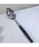 Vintage Household Stainless Steel Serving slotted Spoon brown brown blac... - $15.33 CAD