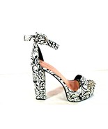 Bamboo Black White Ankle Strap Open Toe Platform Heels Shoes Women&#39;s 7 (... - £19.12 GBP