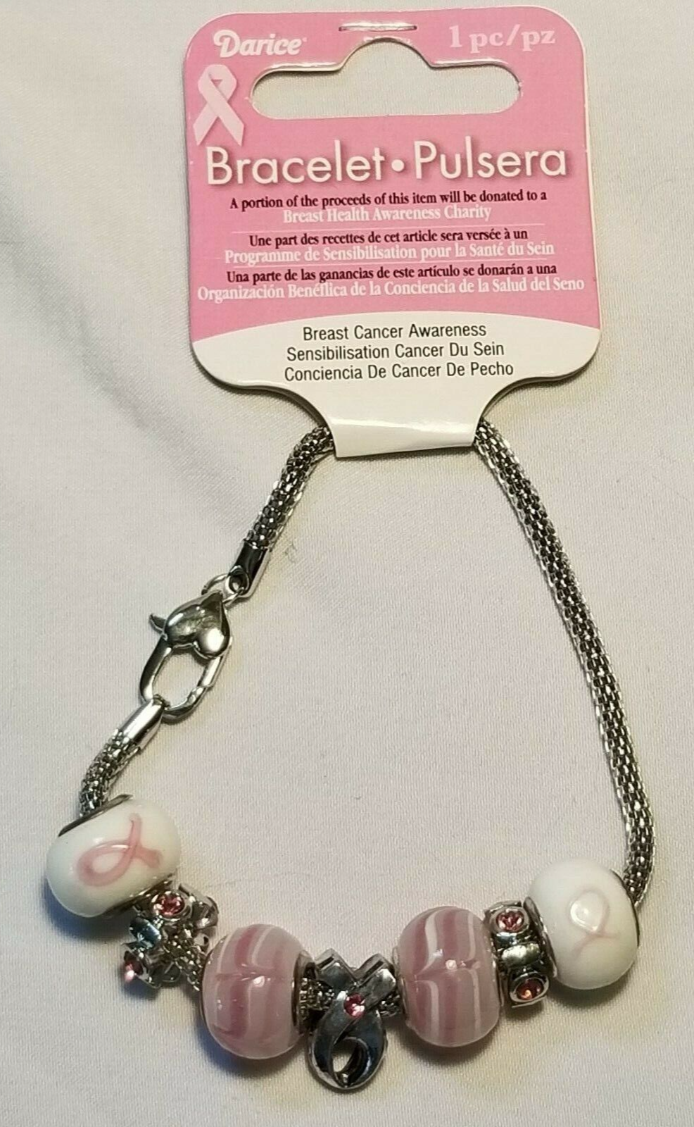 New Darice Breast Cancer Awareness Bracelet - Bracelet and Beads Set - $10.77