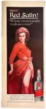 1966 Red Satin Schenley Whiskey Advertisement Vintage Liquor Distillery ... - $372.23 MXN