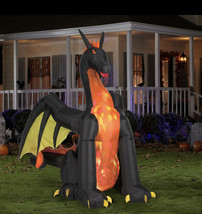 9&#39; Airblown Inflatable Projection Animated Fire &amp; Ice Dragon By Gemmy (As,A) - £276.92 GBP