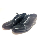 SH11 Florsheim Imperial 10.5D Black Leather Full Brogue Wingtip Dress Shoe - £21.39 GBP