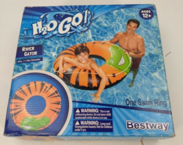 H2O Go River Gator 1 Person Inflatable Floating Tube Lake Pool Raft 47 Inch NIB - £15.79 GBP