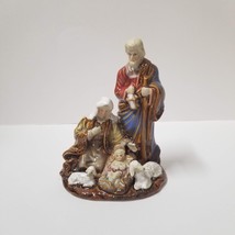 Ceramic Nativity Scene Small Christmas Mary Joseph Baby Jesus Glossy Fig... - $5.94