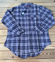 killion NWT men’s plaid button up shirt size L blue Tan R8 - $16.73