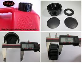 4-Pk Blitz GAS CAN CAPS transportation storage closed screw lid Viton GS... - $18.99