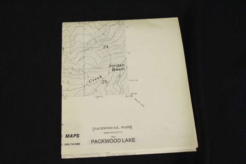 Packwood Lake WA Topographic Map 1985 USDA Forest Service Use 22" x 27" Item image 11