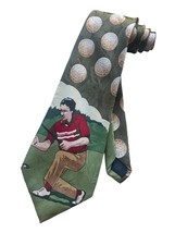 Mens Golf Golfing Golfer Fist Pumping Fun Novelty Necktie | Neck Tie Fathers Day - £15.55 GBP