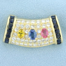 Designer Sapphire and Diamond Slide in 14K Yellow Gold - $3,253.50