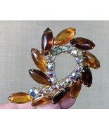 Delizza and Elster Julianna Brooch topaz Cabochon and rhinestone brooch - £26.29 GBP