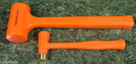 2 DEAD BLOW HAMMERS With BRASS HEAD 2 pound hammer mallet Hi Visibility ... - $29.99