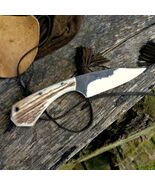 Hunting Skinning knife, Skinner, Deer antler sacales knife - $3,600.80 MXN