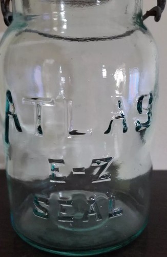 Vintage ~ E-Z Seal ~ Atlas Locking Lid ~  Green Quart Jar ~ 1 Item image 2