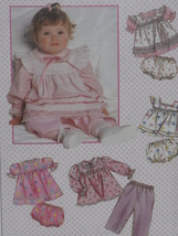 Simplicity Pattern 9354 Baby Dress Top Apron Panties Infant Size 18 Mos. - £3.93 GBP
