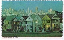 California Postcard San Francisco At Night Victorian Houses - £2.33 GBP