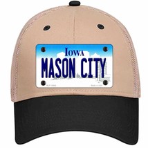 Mason City Iowa Novelty Khaki Mesh License Plate Hat - £22.66 GBP